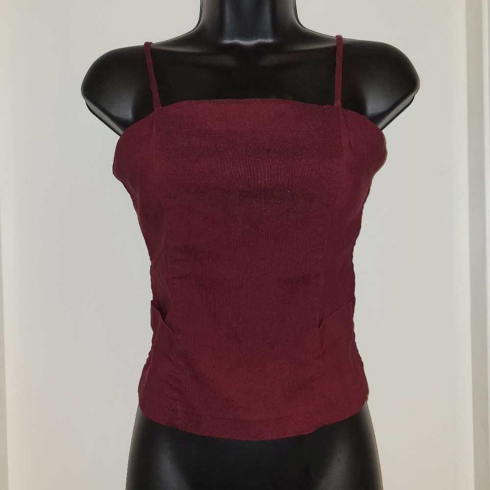 Vintage Pelican Cove Burgundy Crop Top